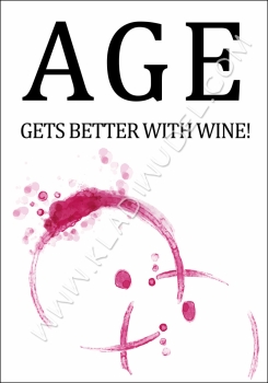 Postkarte: Age gets better with Wine!